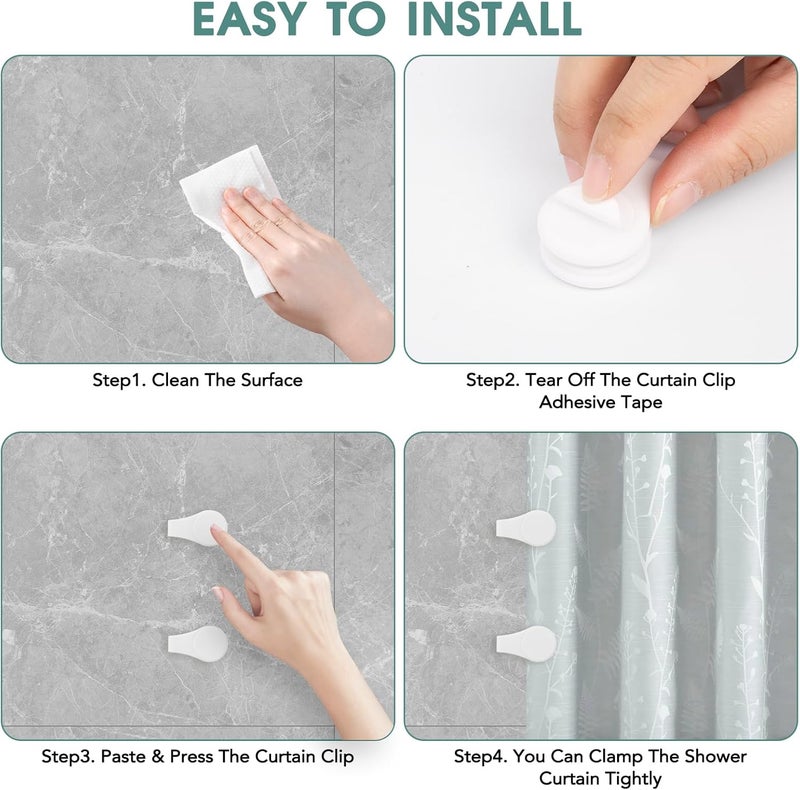 PRATIQUE 3PCS Silicone Magnetic Shower Curtain Clips for Liner, Self Adhesive Bathroom Windproof Splash Proof Multifunctional Fixed Clip Keep Curtain Liner Closed to Wall Shower Curtains Keeper - Image 5